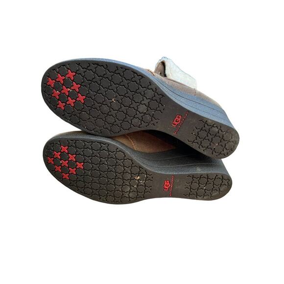 Ugg Australia Womens Zea Brown Leather Waterproof Wedge Boots Size 8 - Picture 7 of 8